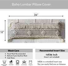 Load image into Gallery viewer, NATURE4U Home Boho Lumbar Throw Pillow Cover 12"X34" (Cover ONLY) Nature4uhome