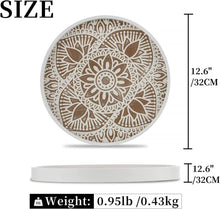 Load image into Gallery viewer, Nature4u Home Farmhouse Round Wood Decorative Tray 12" Whitewash & Vintage brown Nature4uhome