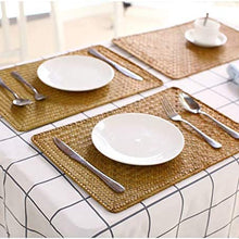 Load image into Gallery viewer, Rectangular Woven Placemats, Rattan Wicker Table Mats, 17" x 12", Natural Seagrass Place Mats Nature4uhome