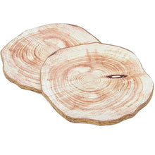 Load image into Gallery viewer, 6 Pack Round Textured Print Wooden Coasters, Rustic Home Decor (3.9 in) Nature4uhome
