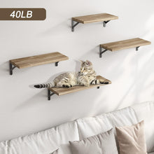 Load image into Gallery viewer, Floating Shelves, Set of 4, Walnut Brown, Multifunctional Wall-Mounted Shelves for Living Room