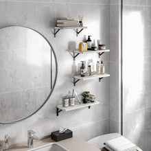 Load image into Gallery viewer, Floating Shelves, Set of 4, Walnut Brown, Multifunctional Wall-Mounted Shelves for Living Room