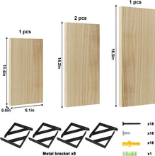 Load image into Gallery viewer, Floating Shelves, Set of 4, Walnut Brown, Multifunctional Wall-Mounted Shelves for Living Room