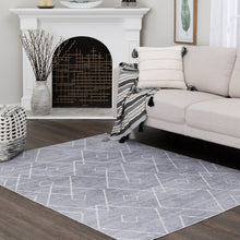 Load image into Gallery viewer, Better Homes & Gardens Diamond Machine Washable Area Rug, Gray, 5'x7' Nature4uhome