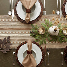 Load image into Gallery viewer, Hand Woven boho Stripe Table Runner Collection with Fringe Nature4uhome