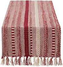Load image into Gallery viewer, Hand Woven boho Stripe Table Runner Collection with Fringe Nature4uhome