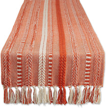 Load image into Gallery viewer, Hand Woven boho Stripe Table Runner Collection with Fringe Nature4uhome