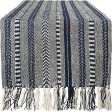 Load image into Gallery viewer, Hand Woven boho Stripe Table Runner Collection with Fringe Nature4uhome