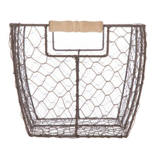 Load image into Gallery viewer, Mainstays Brown Chicken Wire Basket with Wood Handles Nature4uhome