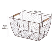 Load image into Gallery viewer, Mainstays Brown Chicken Wire Basket with Wood Handles Nature4uhome