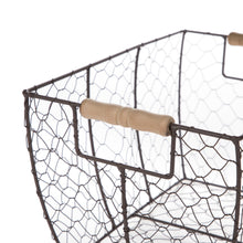 Load image into Gallery viewer, Mainstays Brown Chicken Wire Basket with Wood Handles Nature4uhome