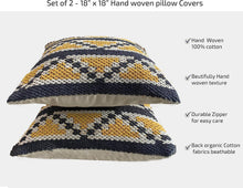 Load image into Gallery viewer, NATURE4U Set of 2 Boho Throw Pillow Covers for Couch, 18 x 18 Inch Nature4uhome