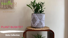 Load image into Gallery viewer, Nature4u Boho Hand Woven Plant Basket for Planters, Storage Organizer Basket , 8” x 8” (Grey) Nature4uhome