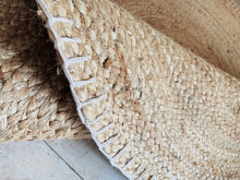 Load image into Gallery viewer, Nature4u Handwoven Jute Area Rug with Hand Embroidery Edge , Eco Friendly (3 Feet Round) Nature4uhome