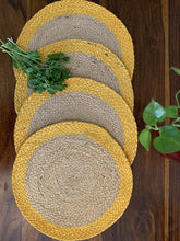 Load image into Gallery viewer, Nature4u Home 100% Jute Hand Braided Placemat Set of 4 Round Placemat Nature4uhome