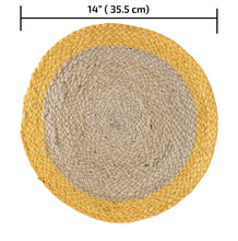 Load image into Gallery viewer, Nature4u Home 100% Jute Hand Braided Placemat Set of 4 Round Placemat Nature4uhome