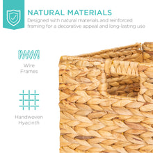 Load image into Gallery viewer, Nature4u Home Products 12x12in Hyacinth Baskets, Set of 5 Multipurpose Collapsible Organizers w/ Inserts - Natural Nature4uhome