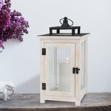 Load image into Gallery viewer, Nature4u Homes & Gardens Large Wood & Metal Lantern, White Nature4uhome