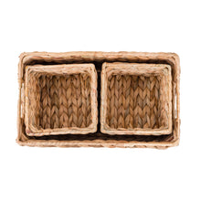 Load image into Gallery viewer, Nature4u Homes & Gardens Woven Natural Water Hyacinth Organizational Basket Set of 3 Nature4uhome