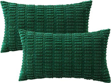 Load image into Gallery viewer, Pack of 2 Corduroy Decorative Throw Pillow Covers Soft Boho Striped Pillow Covers Nature4uhome