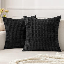 Load image into Gallery viewer, Pack of 2 Corduroy Decorative Throw Pillow Covers Soft Boho Striped Pillow Covers Nature4uhome