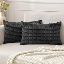 Load image into Gallery viewer, Pack of 2 Corduroy Decorative Throw Pillow Covers Soft Boho Striped Pillow Covers Nature4uhome
