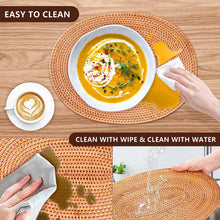 Load image into Gallery viewer, Rattan Placemats , Round Hand Woven Rattan Placemats for Dining Table 11.8in/30cm Set of 4 & 13 in set of 2 Nature4uhome