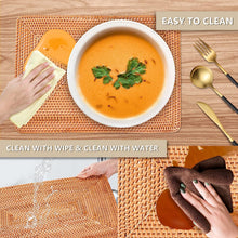 Load image into Gallery viewer, Rattan Placemats , Round Hand Woven Rattan Placemats for Dining Table 11.8in/30cm Set of 4 & 13 in set of 2 Nature4uhome