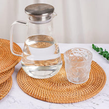 Load image into Gallery viewer, Rattan Placemats , Round Hand Woven Rattan Placemats for Dining Table 11.8in/30cm Set of 4 & 13 in set of 2 Nature4uhome