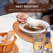 Load image into Gallery viewer, Rattan Placemats , Round Hand Woven Rattan Placemats for Dining Table 11.8in/30cm Set of 4 & 13 in set of 2 Nature4uhome