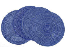 Load image into Gallery viewer, Round Braided Placemats Set Washable 15 inch Round Table Placemat Nature4uhome