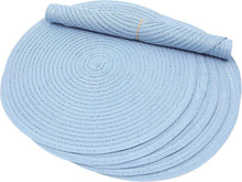 Load image into Gallery viewer, Round Braided Placemats Set Washable 15 inch Round Table Placemat Nature4uhome