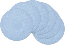 Load image into Gallery viewer, Round Braided Placemats Set Washable 15 inch Round Table Placemat Nature4uhome