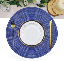 Load image into Gallery viewer, Round Braided Placemats Set Washable 15 inch Round Table Placemat Nature4uhome