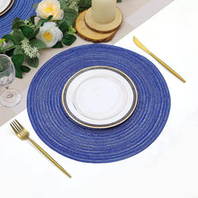 Load image into Gallery viewer, Round Braided Placemats Set Washable 15 inch Round Table Placemat Nature4uhome