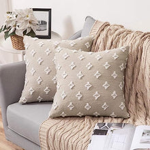 Load image into Gallery viewer, Set of 2 Decorative Throw Pillow Covers Rhombic Jacquard Pillowcase Soft Square Cushion Case Nature4uhome