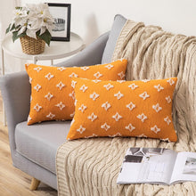Load image into Gallery viewer, Set of 2 Decorative Throw Pillow Covers Rhombic Jacquard Pillowcase Soft Square Cushion Case Nature4uhome