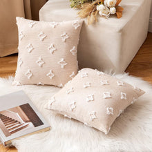 Load image into Gallery viewer, Set of 2 Decorative Throw Pillow Covers Rhombic Jacquard Pillowcase Soft Square Cushion Case Nature4uhome