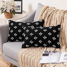 Load image into Gallery viewer, Set of 2 Decorative Throw Pillow Covers Rhombic Jacquard Pillowcase Soft Square Cushion Case Nature4uhome