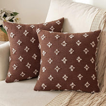 Load image into Gallery viewer, Set of 2 Decorative Throw Pillow Covers Rhombic Jacquard Pillowcase Soft Square Cushion Case Nature4uhome