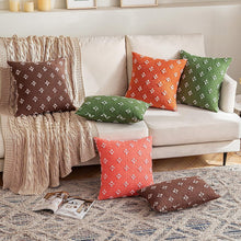 Load image into Gallery viewer, Set of 2 Decorative Throw Pillow Covers Rhombic Jacquard Pillowcase Soft Square Cushion Case Nature4uhome