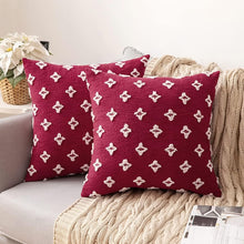Load image into Gallery viewer, Set of 2 Decorative Throw Pillow Covers Rhombic Jacquard Pillowcase Soft Square Cushion Case Nature4uhome