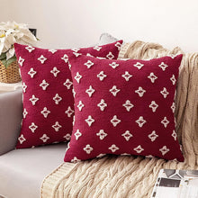 Load image into Gallery viewer, Set of 2 Decorative Throw Pillow Covers Rhombic Jacquard Pillowcase Soft Square Cushion Case Nature4uhome