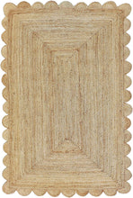 Load image into Gallery viewer, Weaving Village Scalloped Natural Jute Area Rug, 2'x3', Natural Nature4uhome