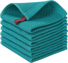 Load image into Gallery viewer, nature4uhome 100% Cotton Waffle Weave Kitchen Dish Cloths, Ultra Soft Absorbent Quick Drying Dish Towels, 12x12 Inches, 6-Pack, Dark Grey Nature4uhome