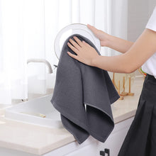 Load image into Gallery viewer, nature4uhome 100% Cotton Waffle Weave Kitchen Dish Cloths, Ultra Soft Absorbent Quick Drying Dish Towels, 12x12 Inches, 6-Pack, Dark Grey Nature4uhome