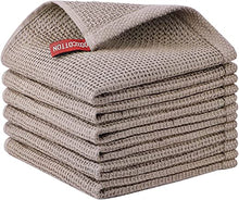 Load image into Gallery viewer, nature4uhome 100% Cotton Waffle Weave Kitchen Dish Cloths, Ultra Soft Absorbent Quick Drying Dish Towels, 12x12 Inches, 6-Pack, Dark Grey Nature4uhome