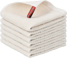 Load image into Gallery viewer, nature4uhome 100% Cotton Waffle Weave Kitchen Dish Cloths, Ultra Soft Absorbent Quick Drying Dish Towels, 12x12 Inches, 6-Pack, Dark Grey Nature4uhome