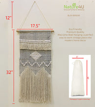 Load image into Gallery viewer, NATURE4U Woven Wall Hanging  Handmade  with Fringe and Tassle, 17.5&quot; W x 32&quot; L Nature4uhome
