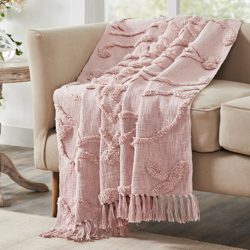 Nature4uTufted Medallion Solid Cotton  tufted Throw, 50